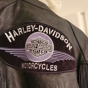 Harley-Davidson Black Leather Varsity Jacket